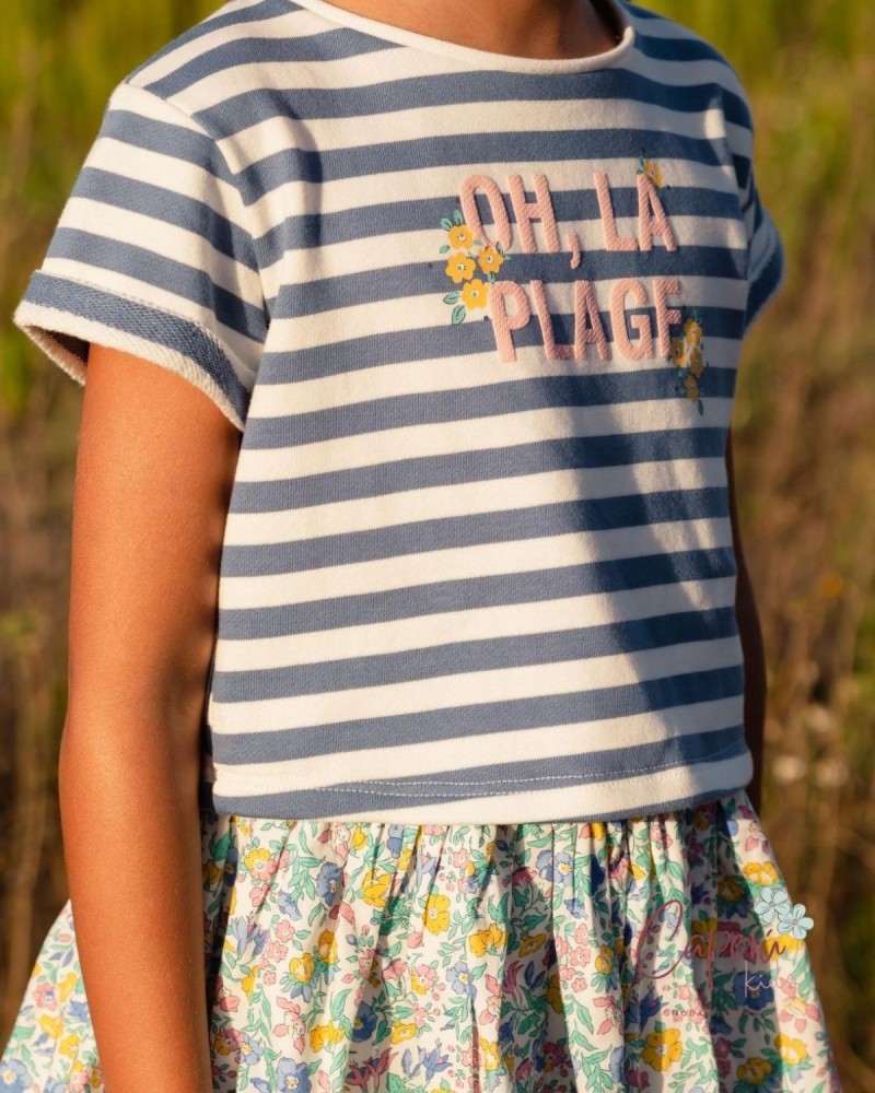 MI CANESÚ TIENDA Minifalda Liberty Blue Sand Mi Canesú