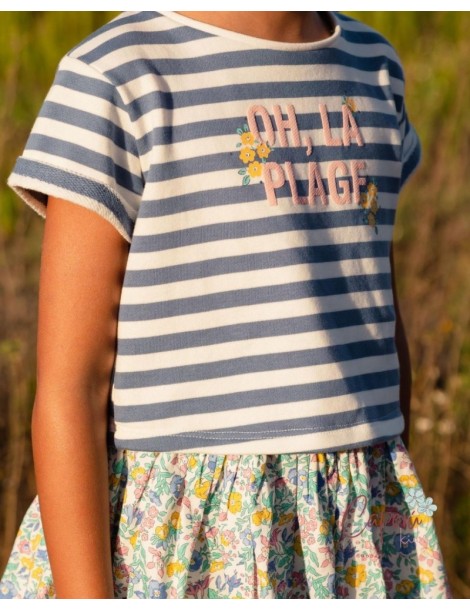 MI CANESÚ TIENDA Minifalda Liberty Blue Sand Mi Canesú