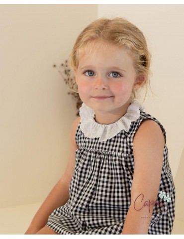 MI CANESÚ TIENDA Blusita Canesú Vichy Negro Mi Canesú