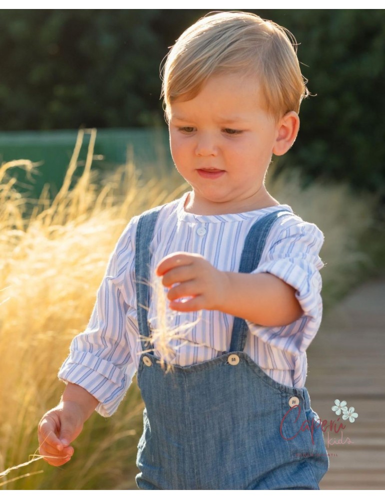 MI CANESÚ TIENDA Camisa Niño Rayas Azul Cielo Mi Canesú