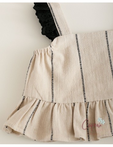 MI CANESÚ TIENDA Conjunto Puntilla Top y Pantalón.