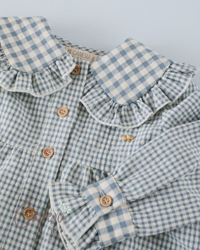 Vestido Minivichy Azul Denim Mi Canesú