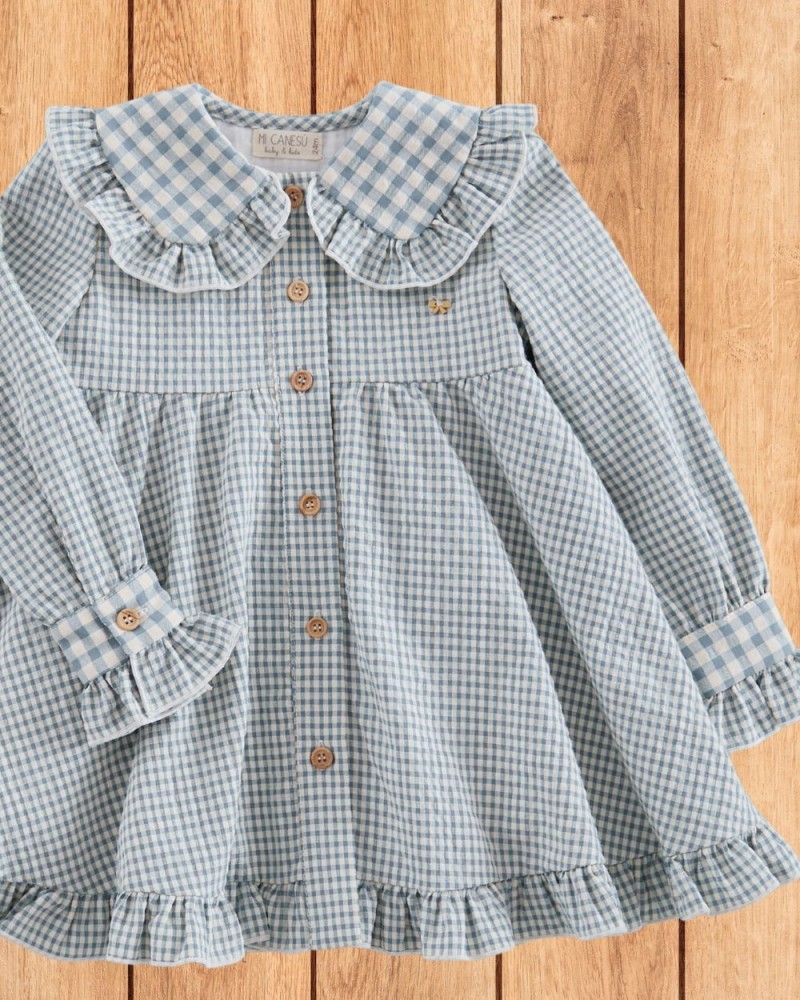 Vestido Minivichy Azul Denim Mi Canesú