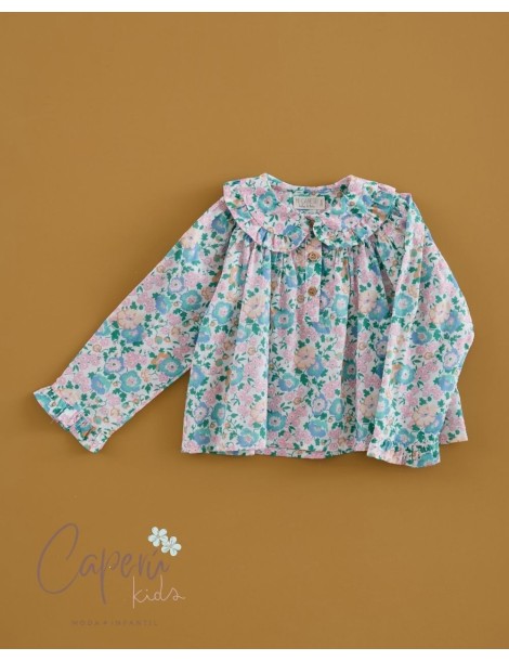 Camisa Niña Liberty Poppy Vintage Mi Canesú