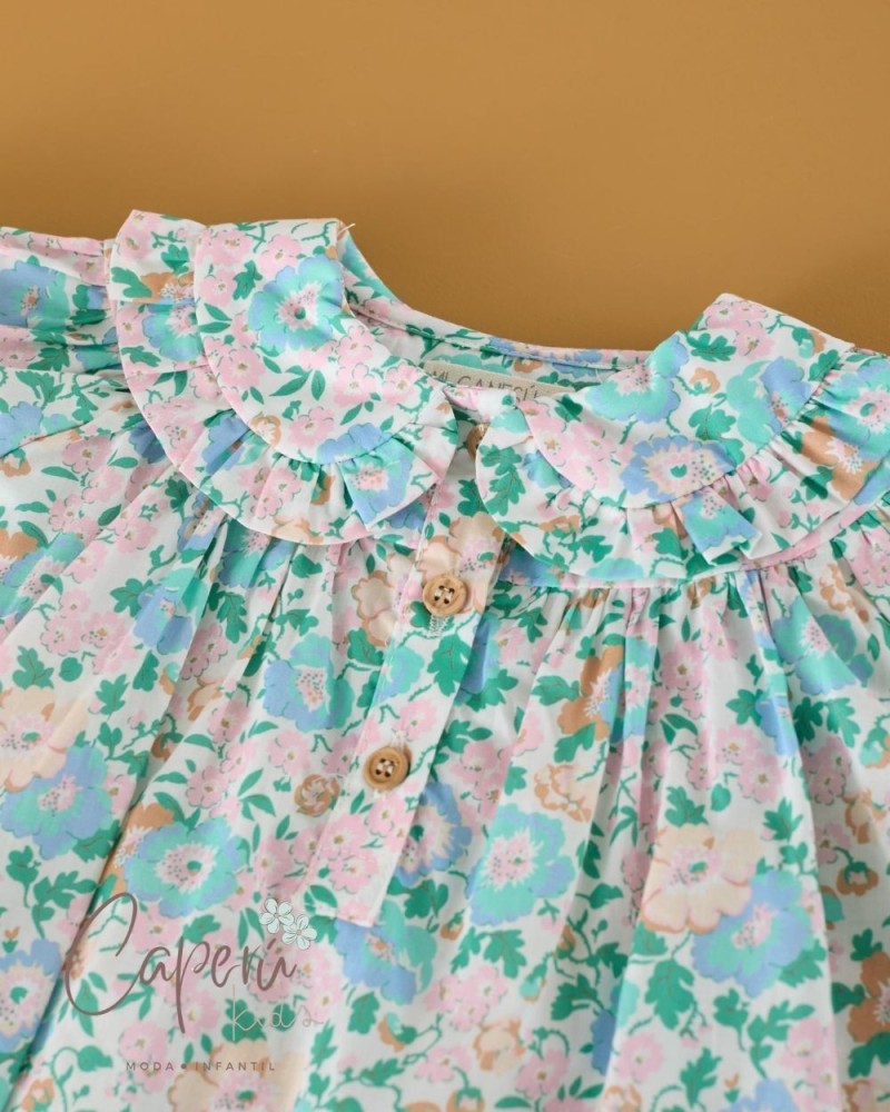 Camisa Niña Liberty Poppy Vintage Mi Canesú