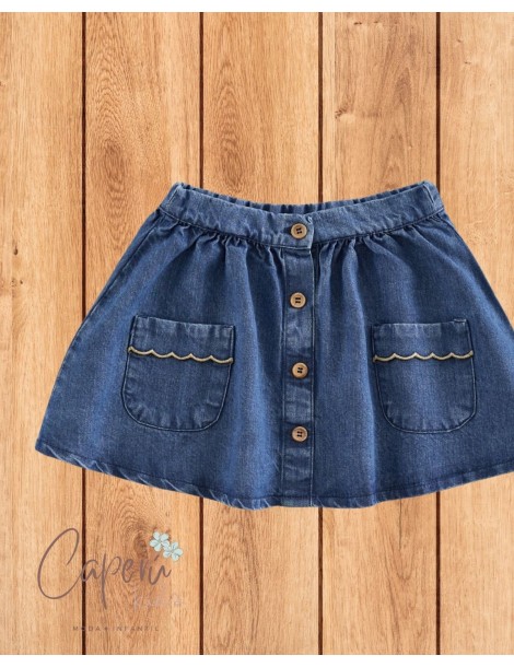 Minifalda Ondas Lurex Lyocell Vaquero Mi Canesú
