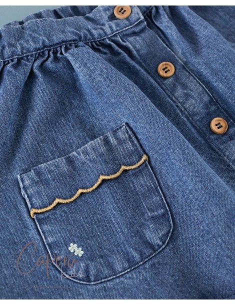 Minifalda Ondas Lurex Lyocell Vaquero Mi Canesú