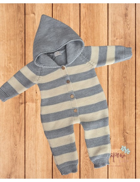 Pelele con Capucha Gris Beige La Martinica