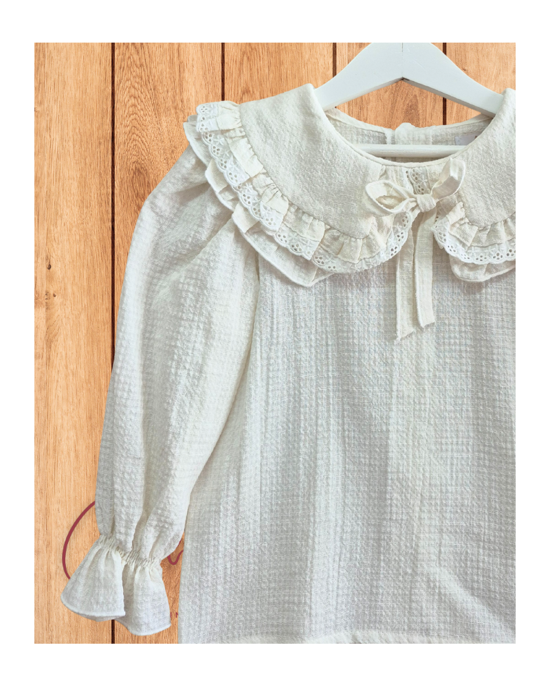 Blusa Hueso Puntilla Eva Boétie