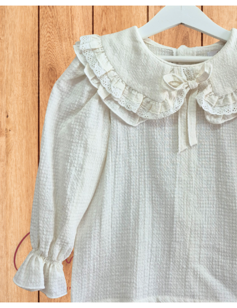 Blusa Hueso Puntilla Eva Boétie