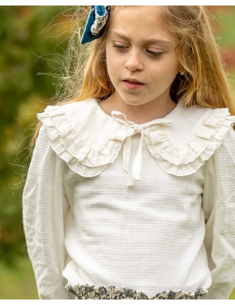 Blusa Hueso Puntilla Eva Boétie