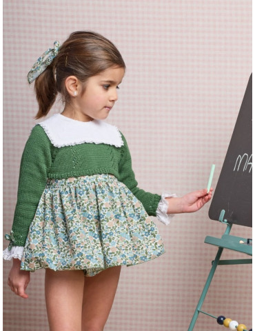 Conjunto 3 Piezas Ranita Flores Olivo La Martinica | Caperú Kids 2