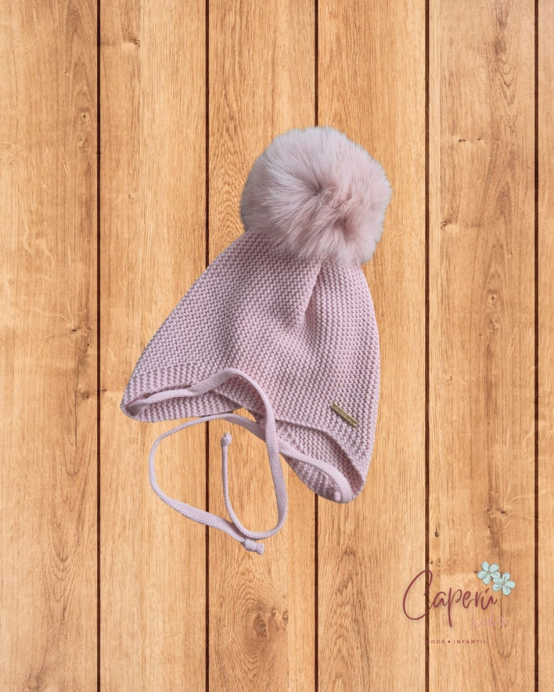 Gorro con Pompón Rosa Empolvado Pangasa para Bebé