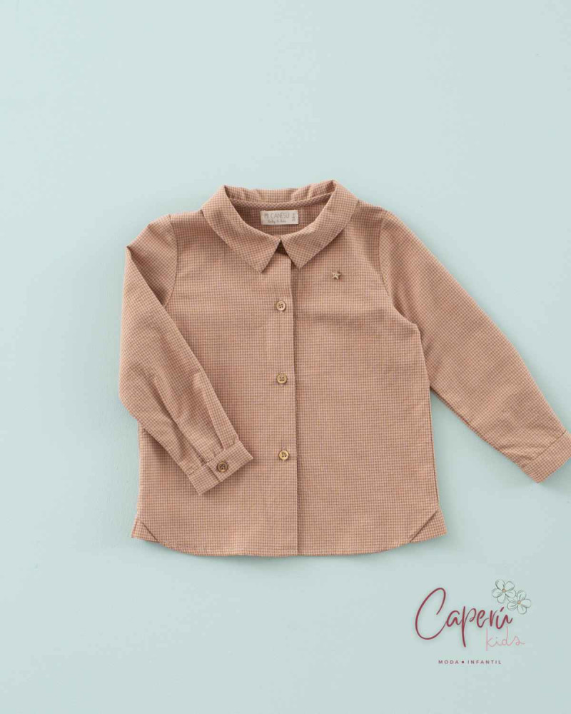 Camisa Minivichy Toffee de Niño | Mi Canesú