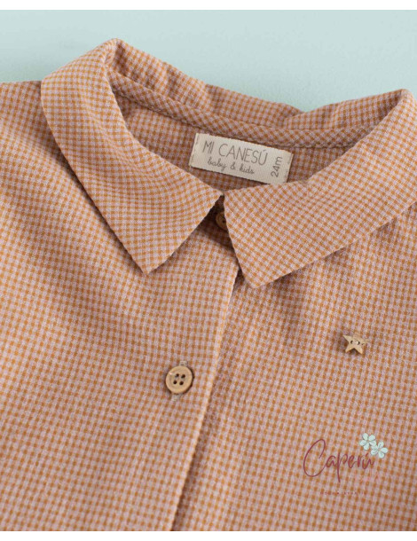 Camisa Minivichy Toffee de Niño | Mi Canesú