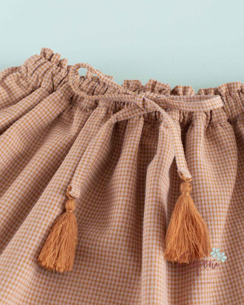 Moda infantil: Minifalda Ondas Toffee - Mi Canesú