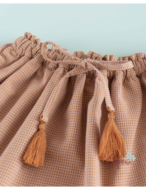 Moda infantil: Minifalda Ondas Toffee - Mi Canesú