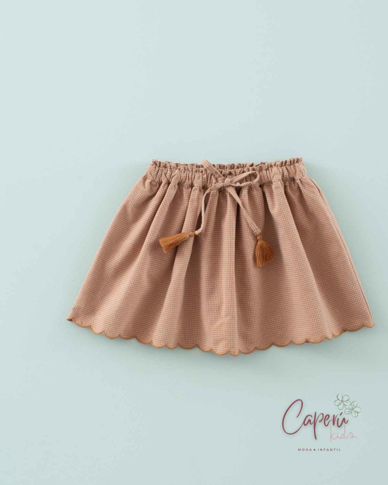 Moda infantil: Minifalda Ondas Toffee - Mi Canesú