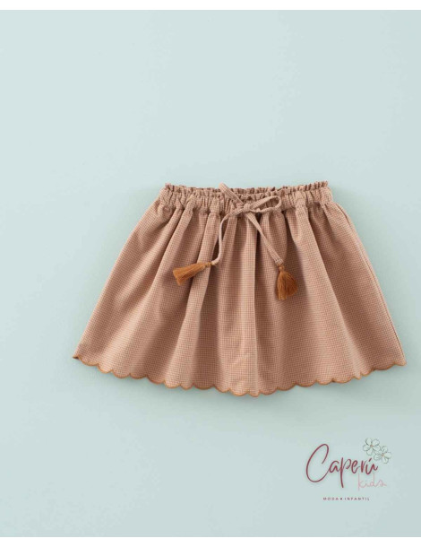 Moda infantil: Minifalda Ondas Toffee - Mi Canesú