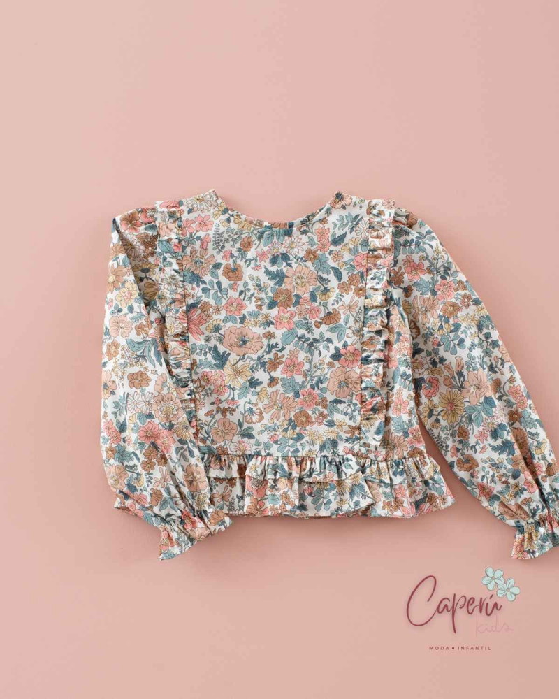 Blusa Top Volantitos Liberty Calm Days Mi Canesú