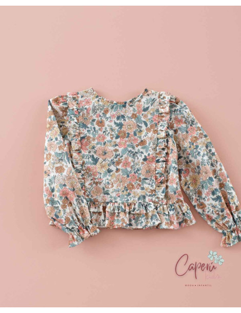 Blusa Top Volantitos Liberty Calm Days Mi Canesú