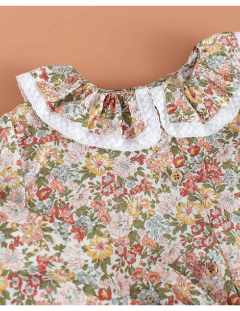 Camisa Cuello Volante Liberty Honey Dew - Mi Canesú
