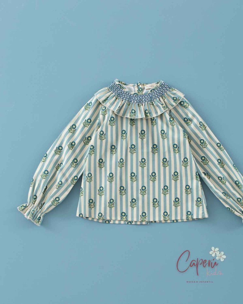 Blusa Rayas Flor de Té Mi Canesú