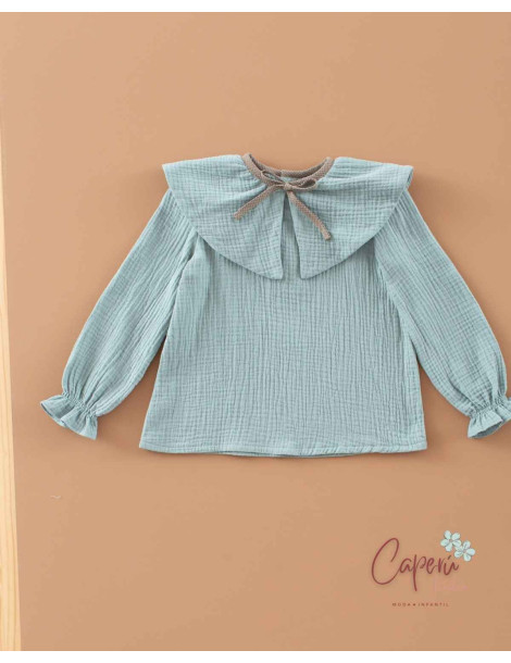 Blusón Lazada Gasa Menta Mi Canesú