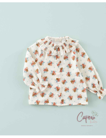 Camisa Gomitas Gasa Cozy Flowers Mi Canesú