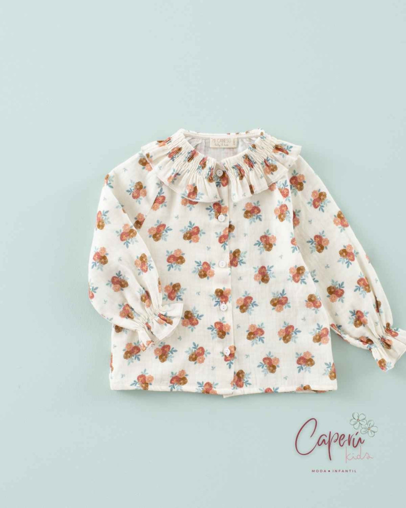 Camisa Gomitas Gasa Cozy Flowers Mi Canesú