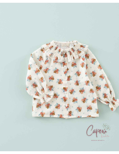 Camisa Gomitas Gasa Cozy Flowers Mi Canesú