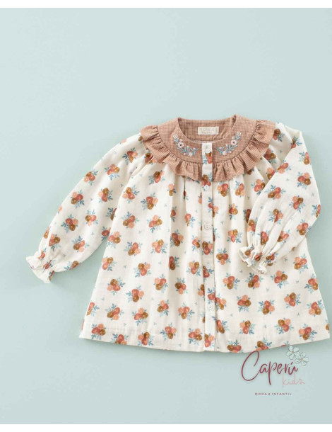 Vestido Bordado Gasa Cozy Flowers Mi Canesú