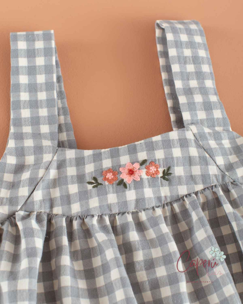 Comprar Pichi Bordados Vichy Ceniza Mi Canesú