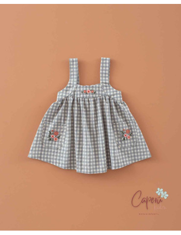 Comprar Pichi Bordados Vichy Ceniza Mi Canesú