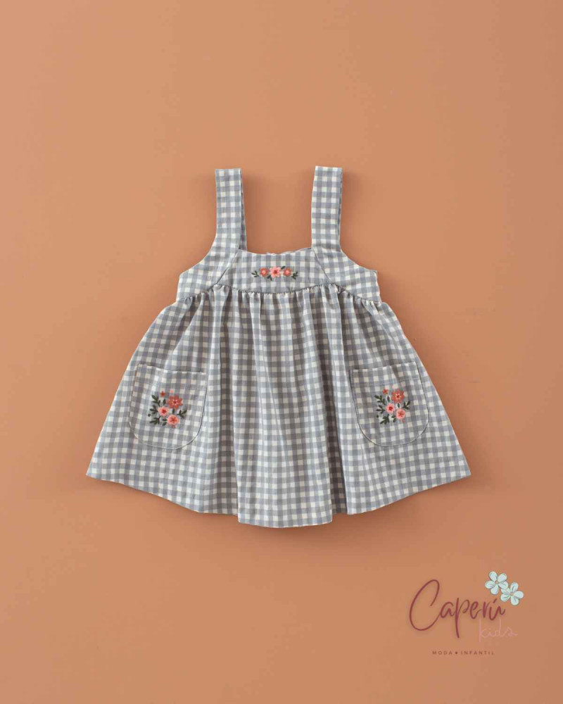 Comprar Pichi Bordados Vichy Ceniza Mi Canesú