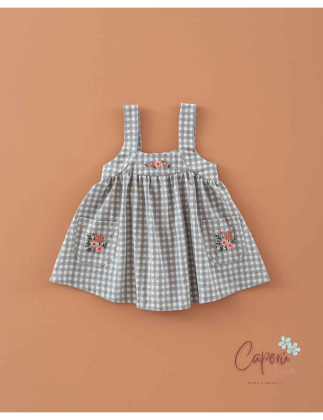 Comprar Pichi Bordados Vichy Ceniza Mi Canesú