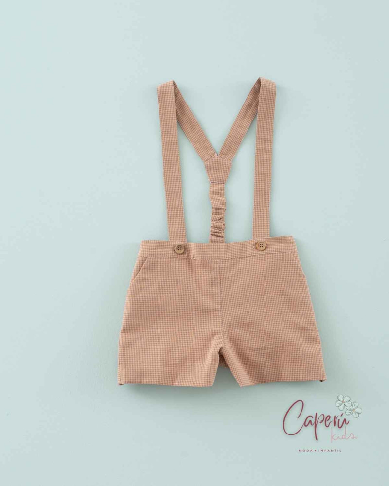 Bermuda Tirantes Minivichy Toffee | Mi Canesú | Caperú Kids