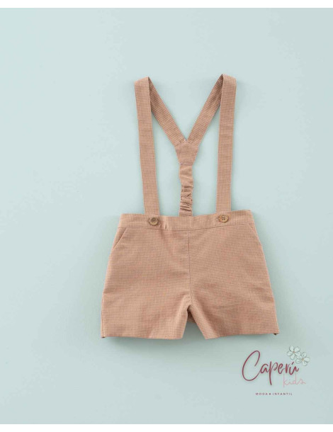 Bermuda Tirantes Minivichy Toffee | Mi Canesú | Caperú Kids