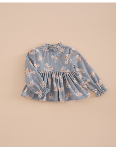 Blusa Peplum Micropana Bouquet Mi Canesú