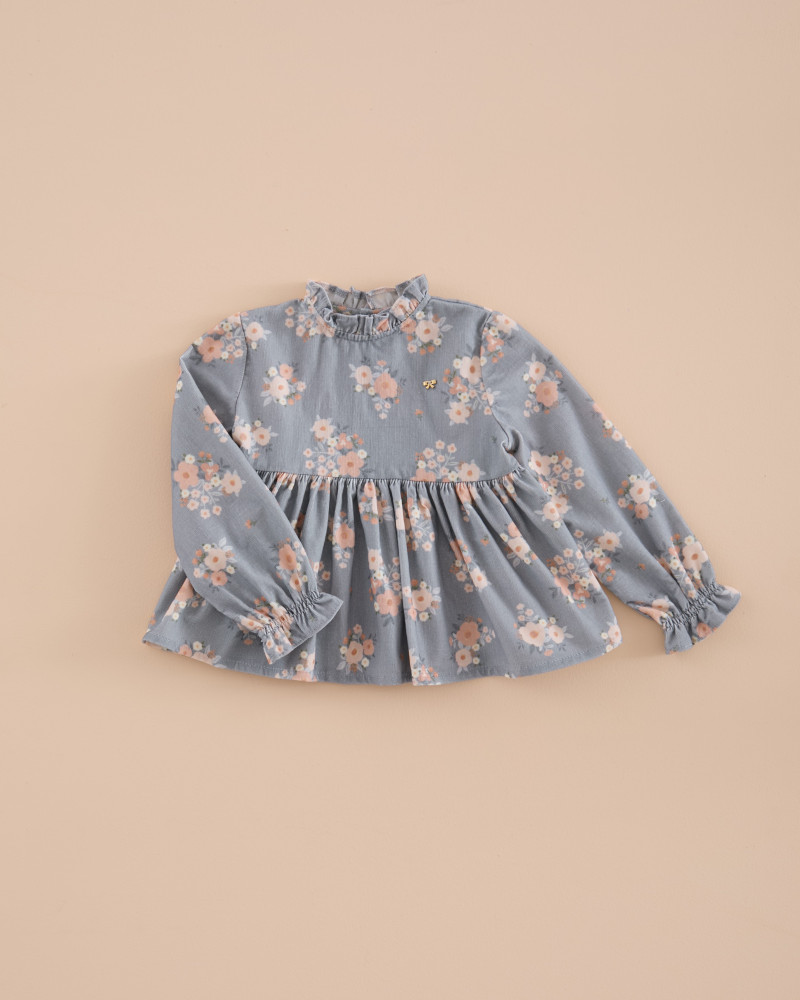 Blusa Peplum Micropana Bouquet Mi Canesú