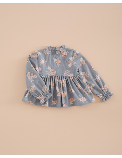 Blusa Peplum Micropana Bouquet Mi Canesú