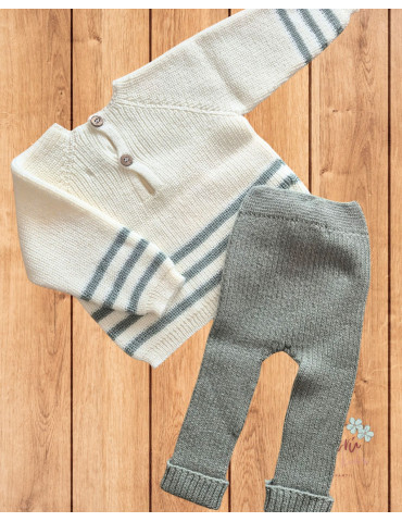 Jubón Crudo Raya Verde y Pantalón Condor 2