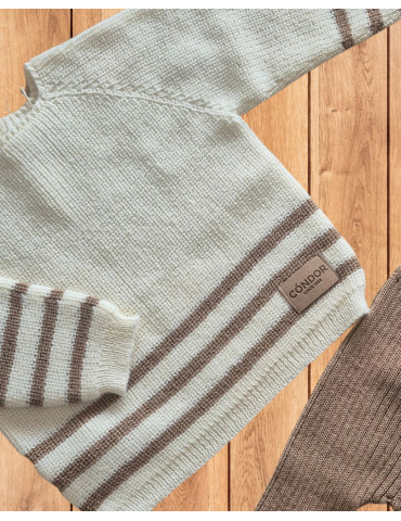 Jubón Crudo Raya Turrón y Pantalón Condor