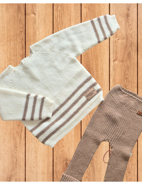 Jubón Crudo Raya Turrón y Pantalón Condor