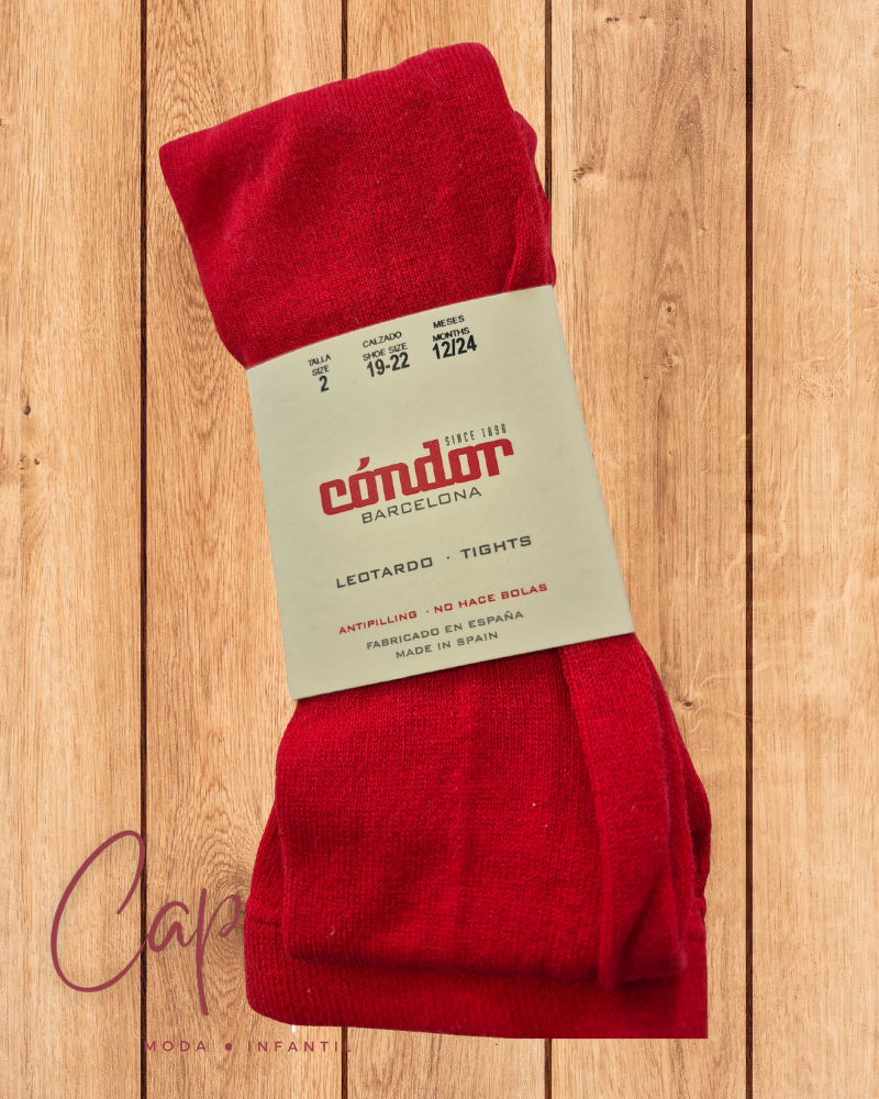 Moda Infantil: Leotardo Liso Color Rojo
