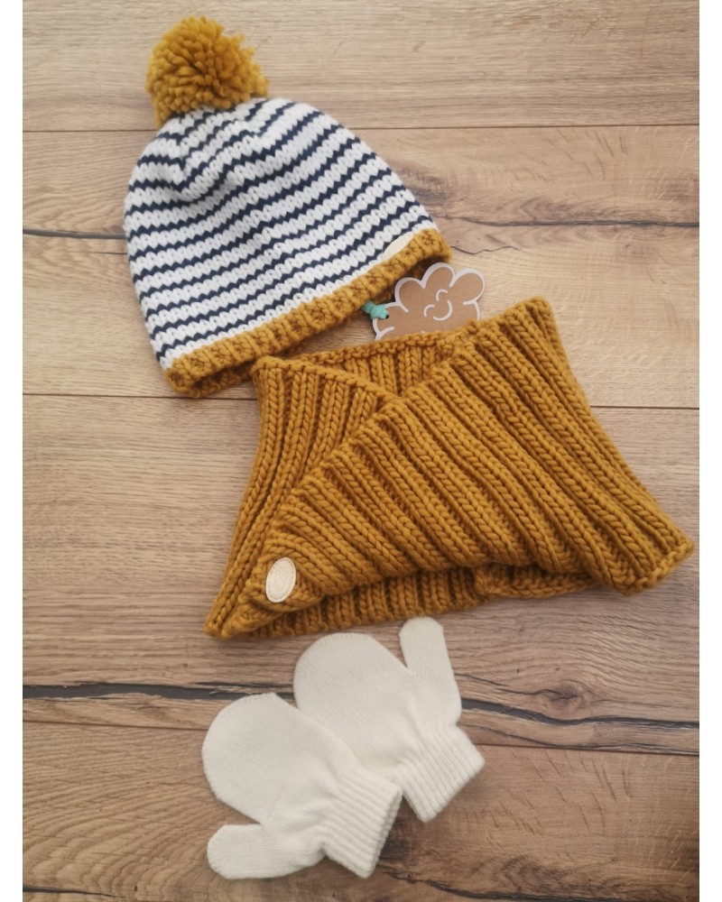 Novedades OTOÑO INVIERNO 20/21 Conjunto Tres piezas Raya Mostaza