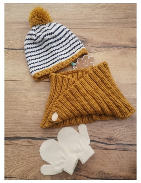 Novedades OTOÑO INVIERNO 20/21 Conjunto Tres piezas Raya Mostaza