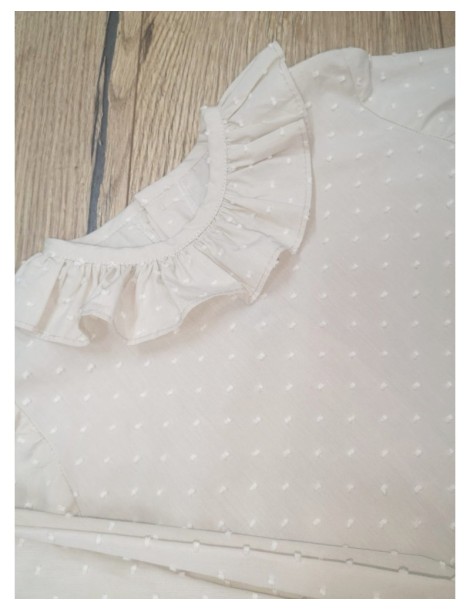 TIENDA Camisa Plumeti Hueso